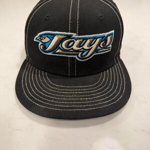 New Era Toronto Blue Jays Touch Of Gold Fitted Hat Men's Size 7 Black